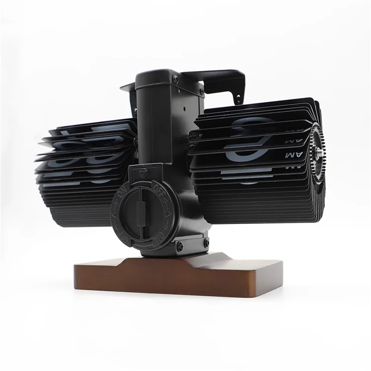 Reloj de voltereta automático retro sencillo Reloj de mesa para el hogar Movimiento de cuarzo de acero inoxidable de un solo pie Reloj de voltereta con base cuadrada de nogal - Negro