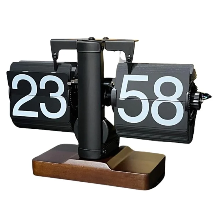 Relógio de mesa retrô com virar automático para sala de estar, relógio mecânico de equilíbrio com virar para baixo, formato 24H