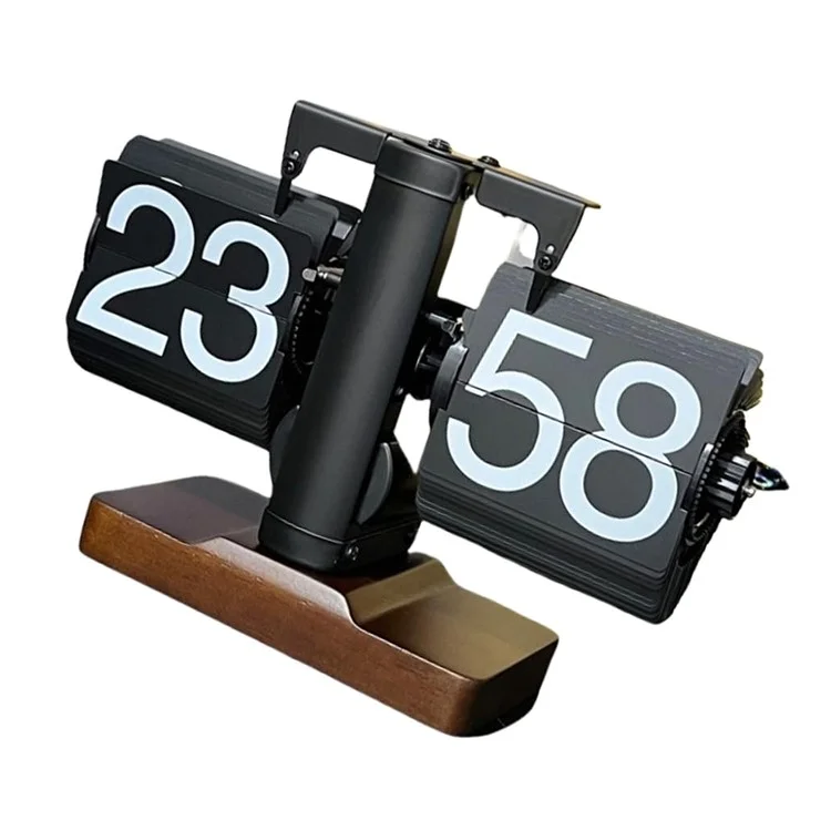 Relógio de mesa retrô com virar automático para sala de estar, relógio mecânico de equilíbrio com virar para baixo, formato 24H