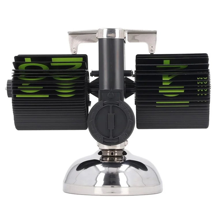 Reloj de mesa con números verdes de acero inoxidable, volteo automático de páginas, estilo retro con equilibrio de volumen