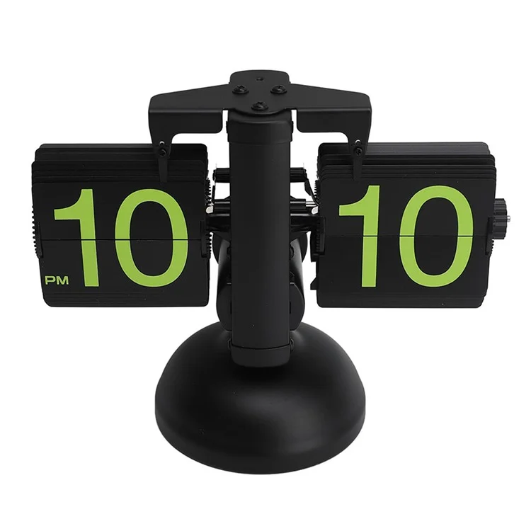 Reloj de mesa de página de volteo automático Retro Balance - Negro / Números verdes