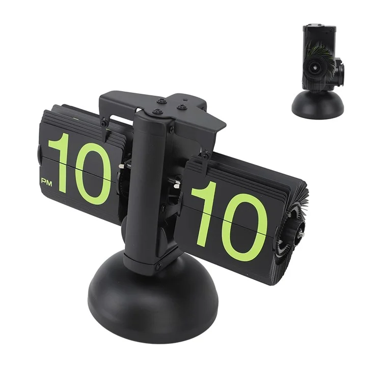 Reloj de mesa de página de volteo automático Retro Balance - Negro / Números verdes