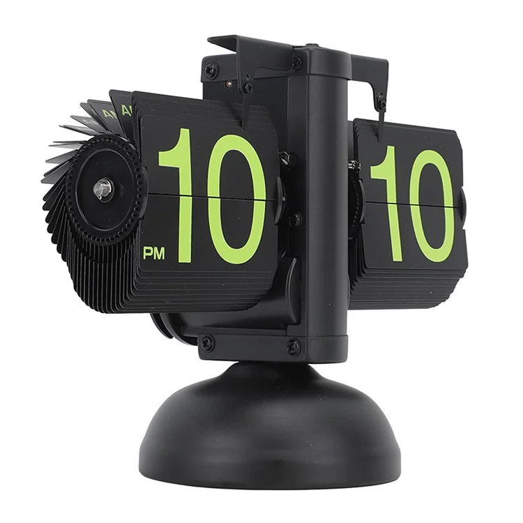 Reloj de mesa de página de volteo automático Retro Balance - Negro / Números verdes