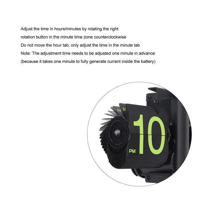 Reloj de mesa de página de volteo automático Retro Balance - Negro / Números verdes