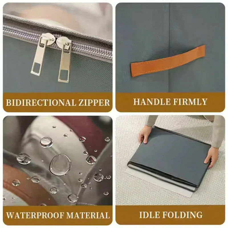 Foldable Cloth Shoe Organizer Box Dustproof Moisture-Resistant Shoes Storage Container - Black