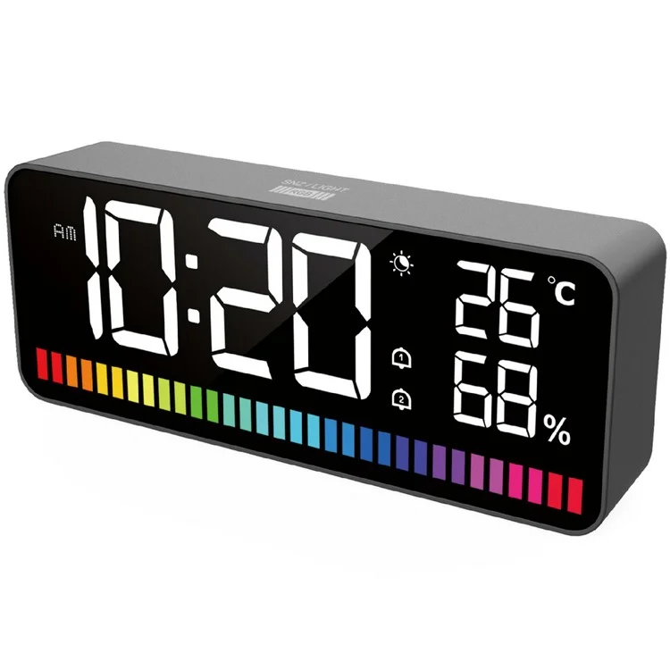 MK8002A LED Звуковой будильник с RGB-подсветкой Цифровые часы с голосовым управлением Перезаряжаемый Многофункциональный Двойной будильник