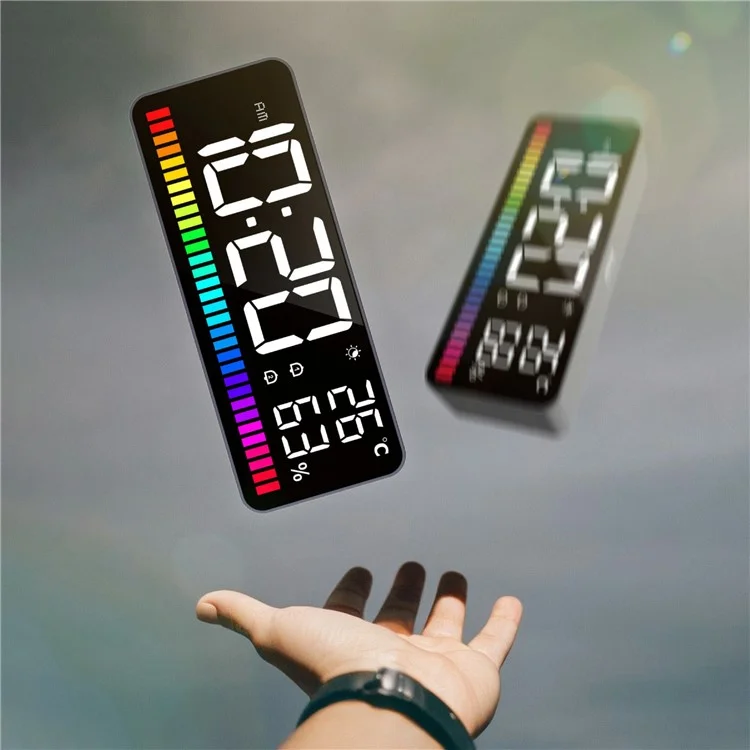 MK8002A LED Звуковой будильник с RGB-подсветкой Цифровые часы с голосовым управлением Перезаряжаемый Многофункциональный Двойной будильник
