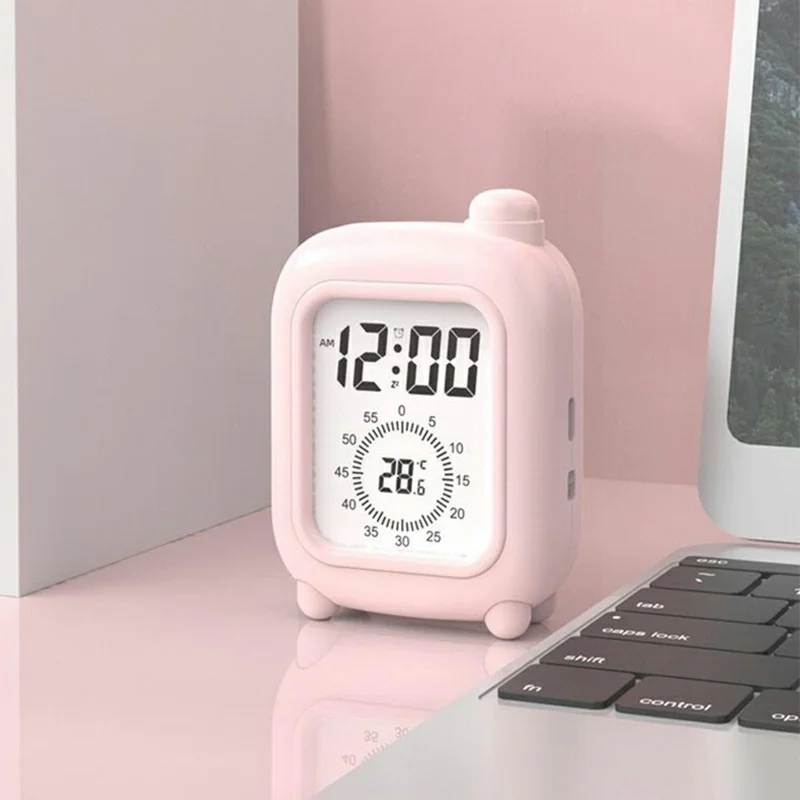 Mini Suitcase Shape Rechargeable Visual Timer Clock Study Work Self-Discipline Time Management Tool - Pink