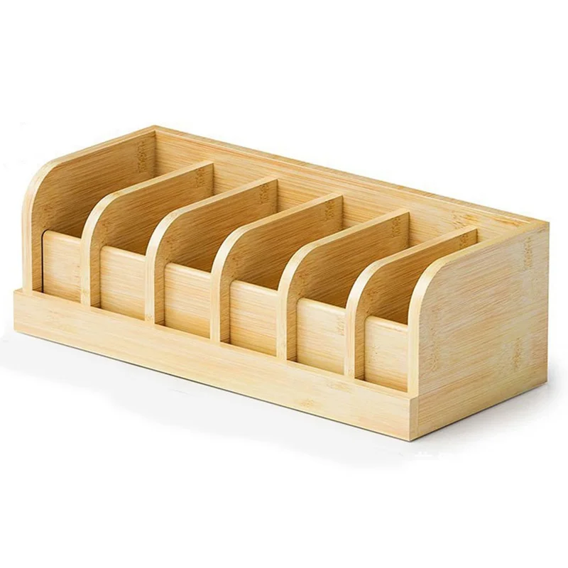 Bamboo Belt Organizer Storage Box Multi Compartment Wardrobe Waist Belt Accessory Holder