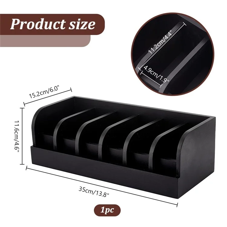 Organisateur de Ceintures Boîte de Rangement en Bambou Multi-Compartiments Support d'Accessoires pour Ceintures de Garde-Robe - Noir