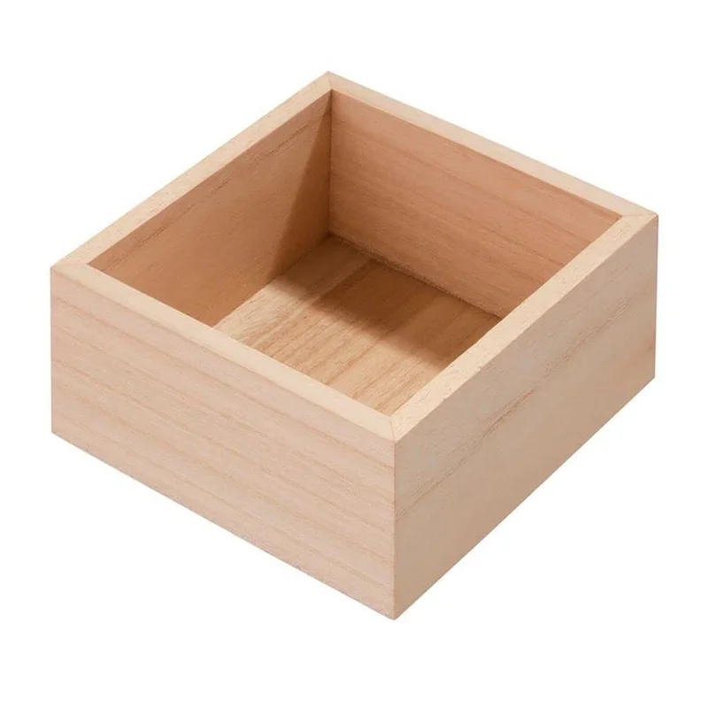 Caixa Organizadora de Madeira 10 x 10 x 6 cm para Cartões e Joias