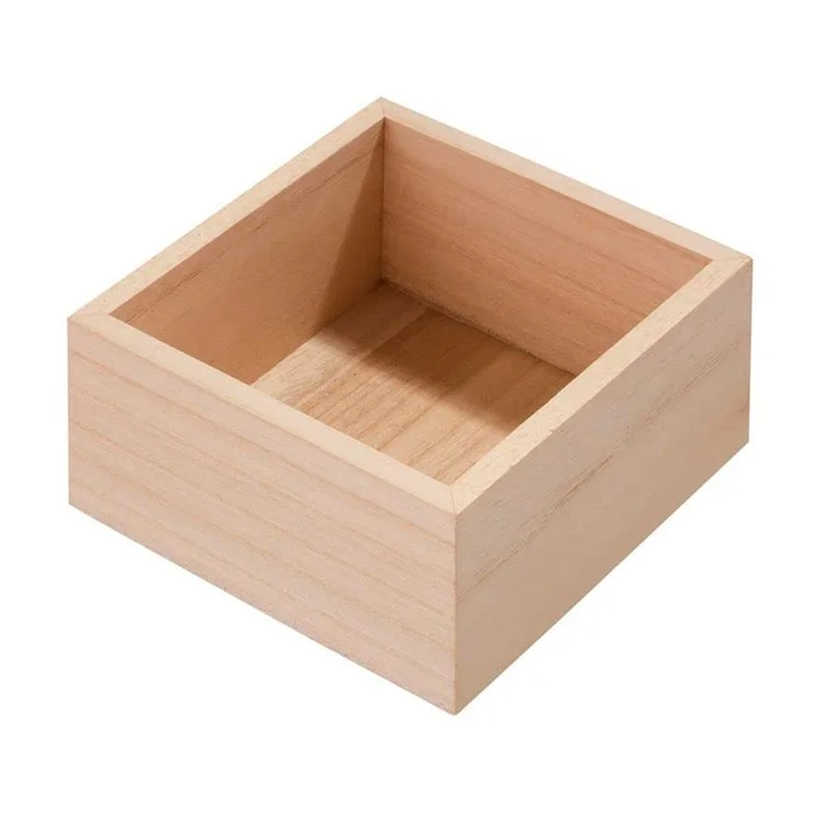 15 x 15 x 8cm Wooden Organizer Box Desktop Storage Container for Cards / Jewelry
