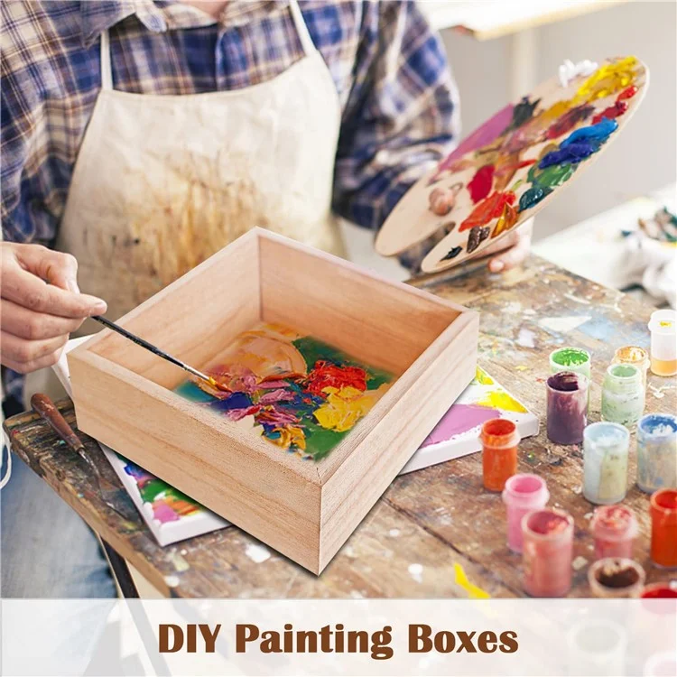 15 x 15 x 8cm Wooden Organizer Box Desktop Storage Container for Cards / Jewelry