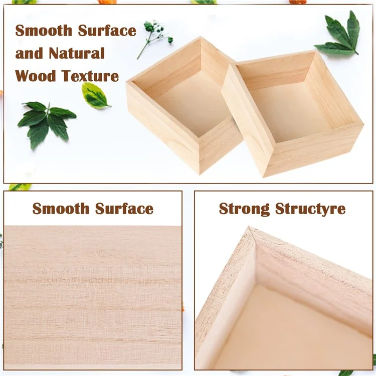 15 x 15 x 8cm Wooden Organizer Box Desktop Storage Container for Cards / Jewelry