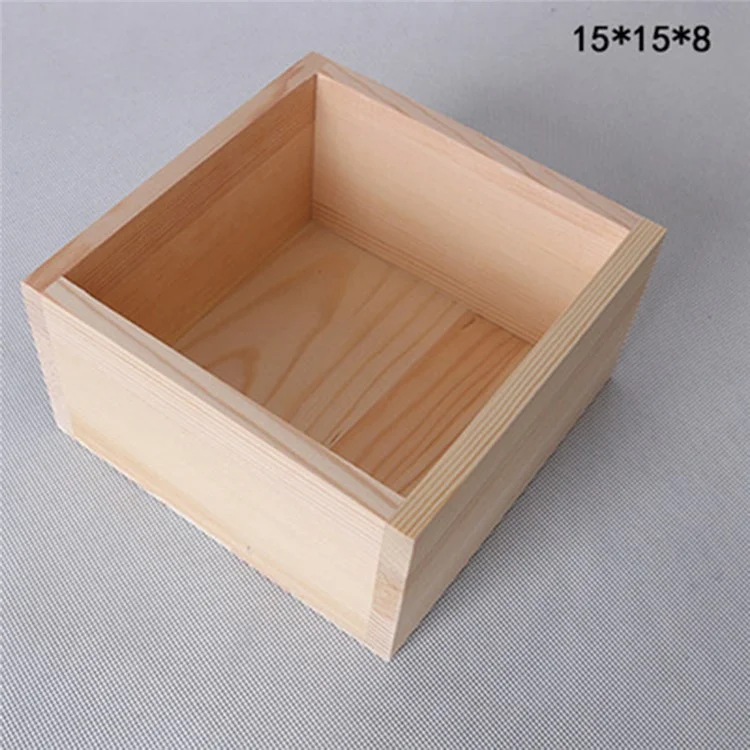 15 x 15 x 8cm Wooden Organizer Box Desktop Storage Container for Cards / Jewelry