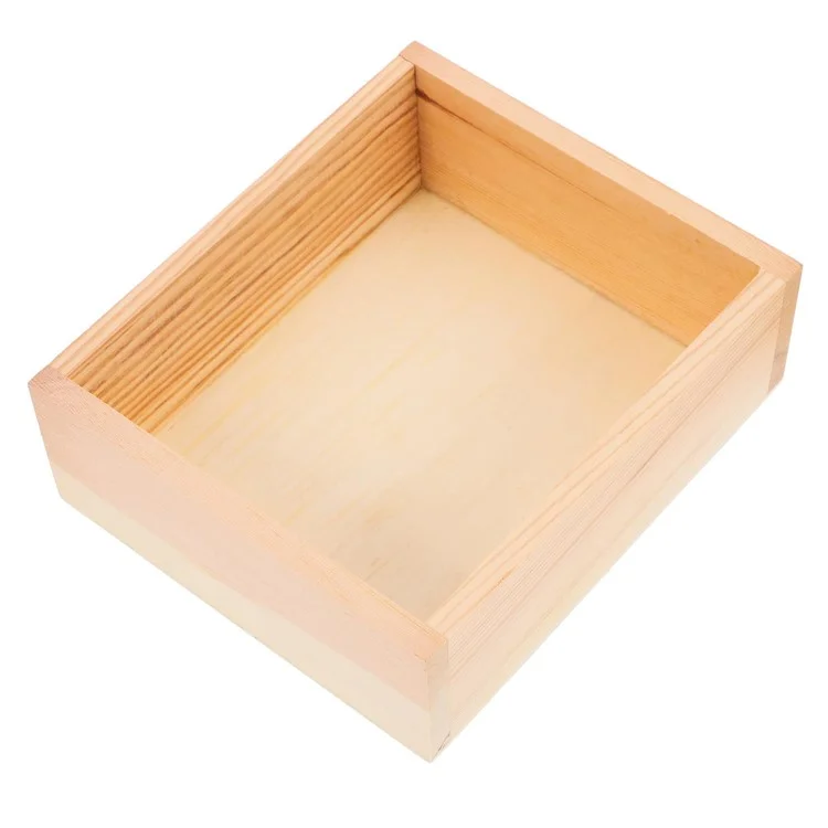 Wooden Desktop Organizer Box 30 x 30 x 8cm Multipurpose Lidless Storage Container For Documents Jewelry Accessories