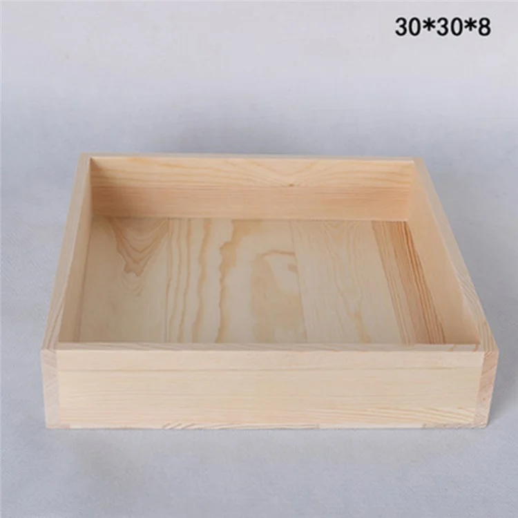 Wooden Desktop Organizer Box 30 x 30 x 8cm Multipurpose Lidless Storage Container For Documents Jewelry Accessories