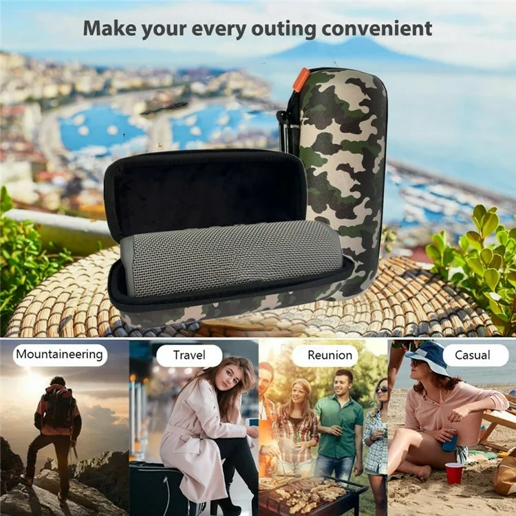 For JBL Flip 6 / 5 / 4 Storage Bag Wireless Bluetooth-compatible Speaker Protective Case Hard Shell EVA Carrying Pouch with Strap