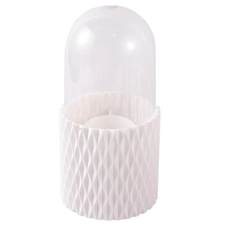 Rotating Makeup Brush Holder Dressing Table Organizer PP + PE Desktop Cosmetic Storage Container