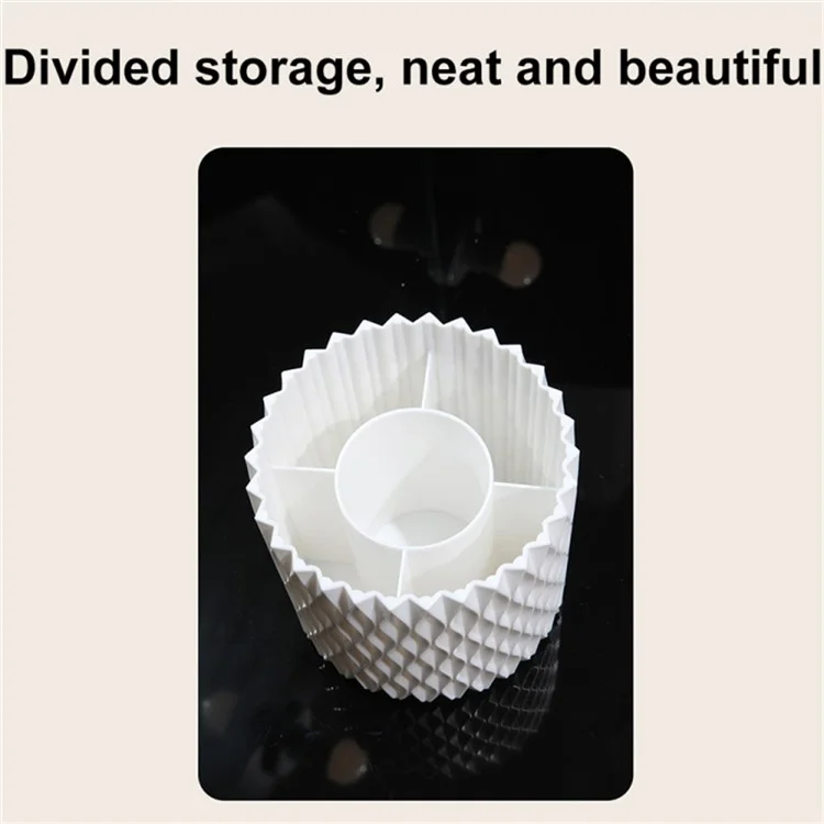 Rotating Makeup Brush Holder Dressing Table Organizer PP + PE Desktop Cosmetic Storage Container