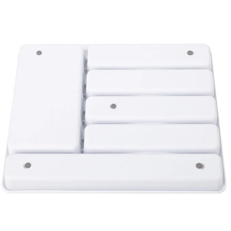 Bandeja organizadora de cubiertos de plástico para cajón de cocina con 6 compartimentos