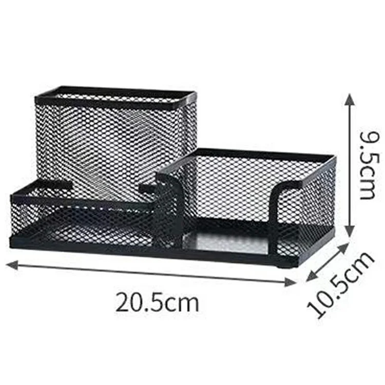 3-Fach Metall-Netz Schreibtisch-Organizer Stiftehalter Multifunktionale Aufbewahrungsbox für Büro, Zuhause und Schule - Roségold