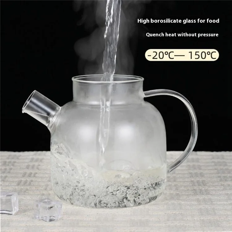 600ML Tetera Transparente Resistente al Calor Jarra de Agua de Vidrio Borosilicato de Alta Resistencia a los Golpes ( Sin FDA, Sin BPA )