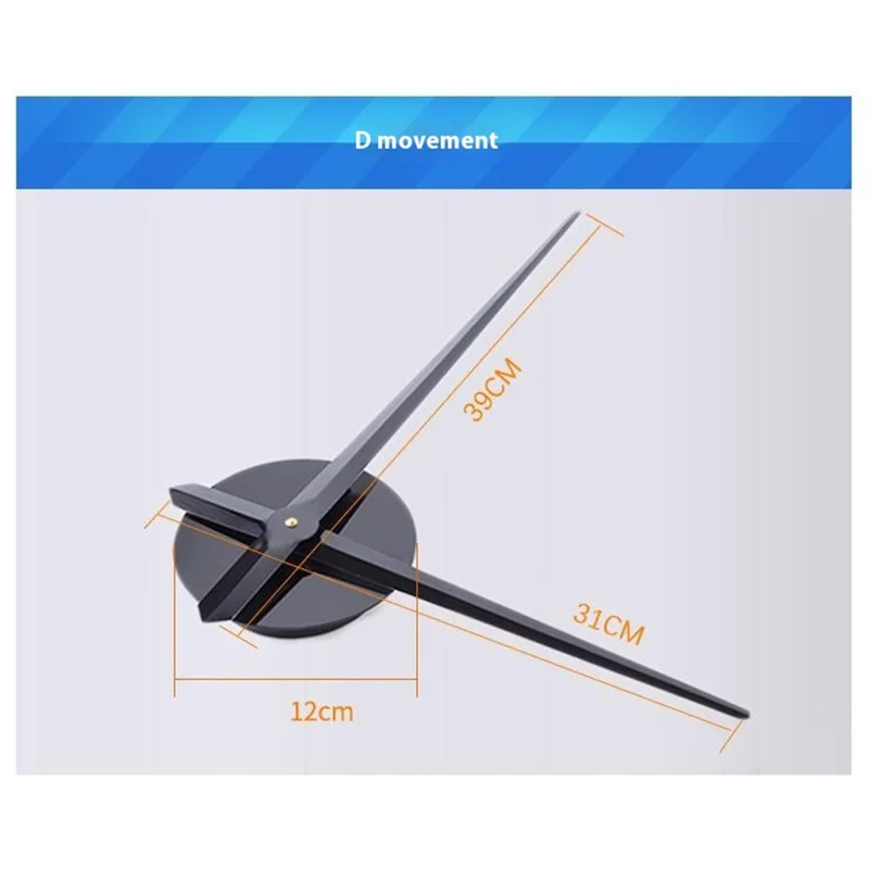 D-055 80 - 130cm Large Size Acrylic Mirror Surface Clock Drill Free 3D DIY Wall Clock Living Room Decor - Black