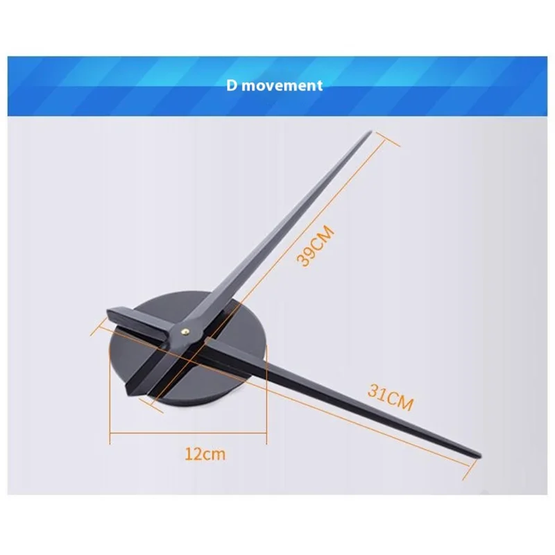 D-030 80 - 130cm Large Size Self Adhesive Acrylic Mirror Surface Silent Clock 3D DIY Wall Clock Decor - Black
