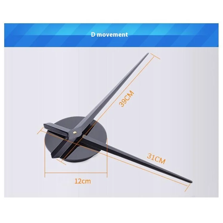 D-013 Creative Large Size Wall Clock 80 - 130cm DIY 3D Adhesive Acrylic Mirror Surface Silent Clock - Black
