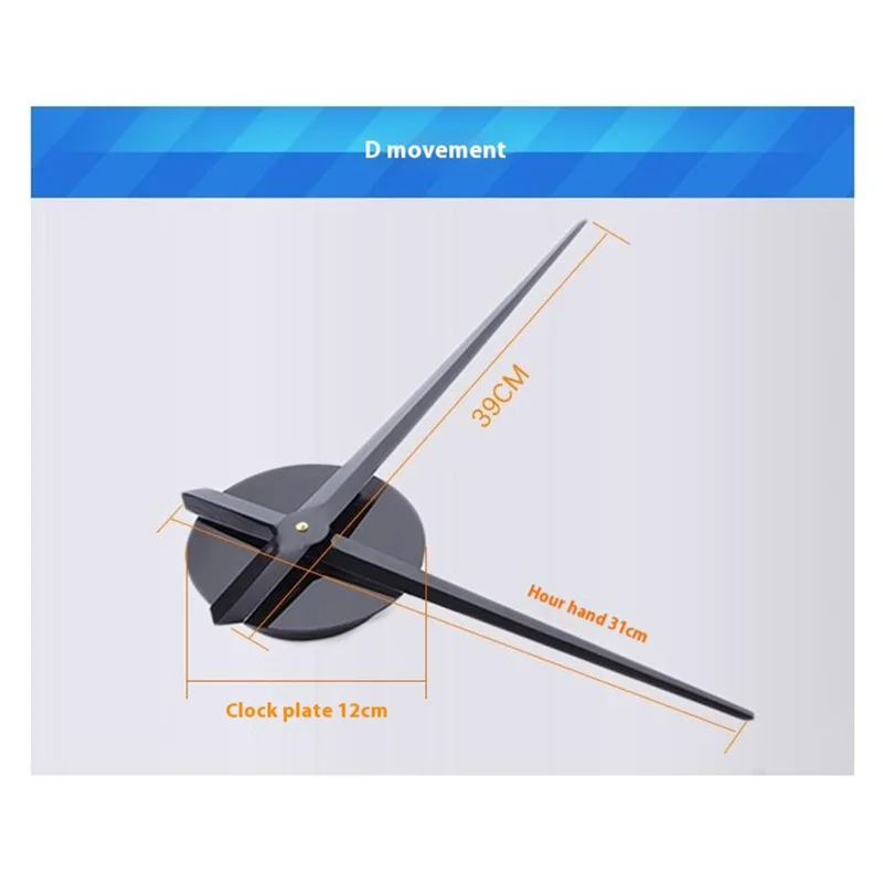 D-056 80 - 130cm Modern Large Size Wall Clock Silent 3D DIY Adhesive Acrylic Mirror Surface Clock - Black