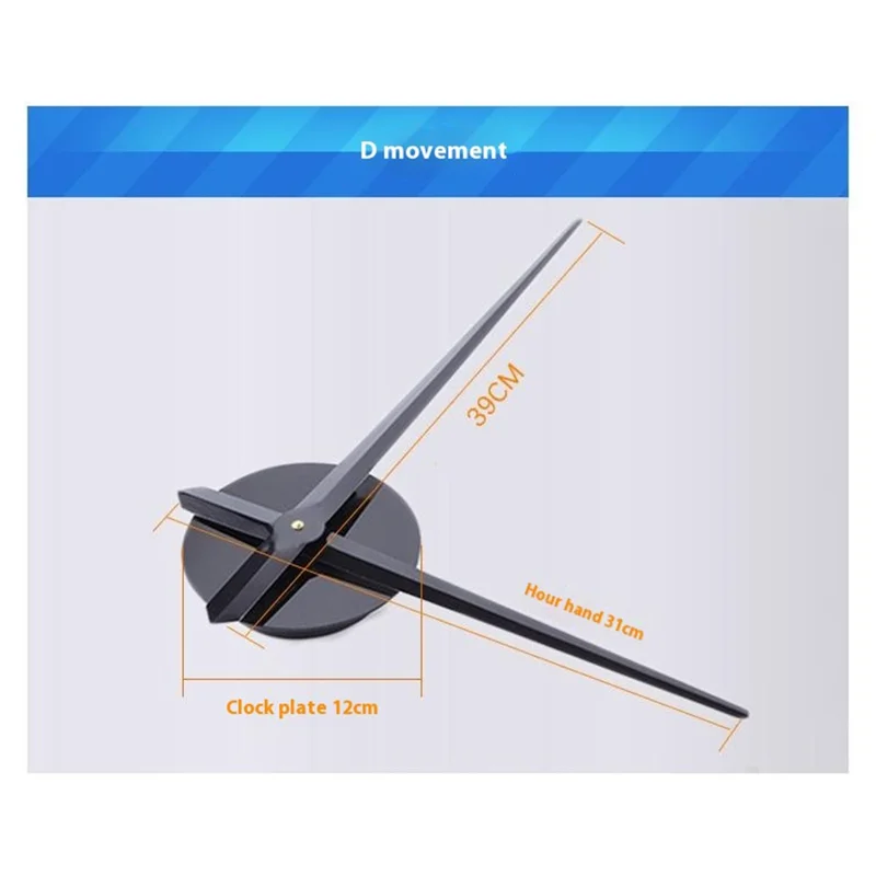 D-033 80 - 130cm Modern Large Size Acrylic Mirror Surface Clock Silent 3D DIY Adhesive Wall Clock - Black