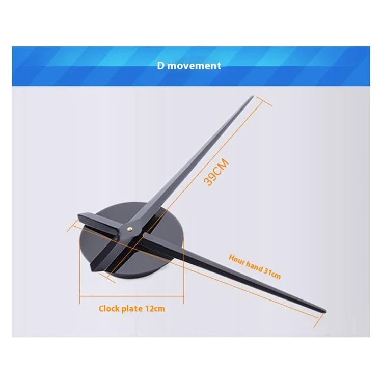 D-033 80 - 130cm Modern Large Size Acrylic Mirror Surface Clock Silent 3D DIY Adhesive Wall Clock - Luminous