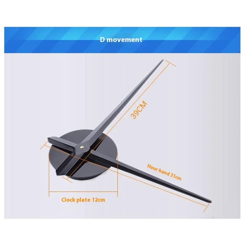D-015 80 - 130cm Large Size Acrylic Mirror Surface Clock Drill Free 3D DIY Silent Wall Clock - Black