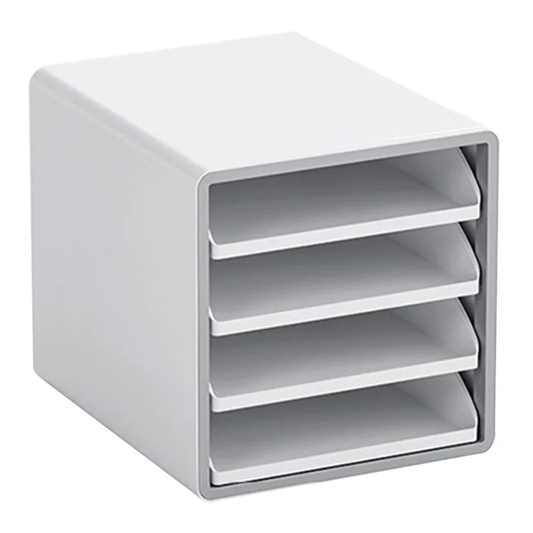 Open Style Desktop Organizer 4-Drawer Storage Box A4 File Cabinet Workstation Organizer for Office / Home