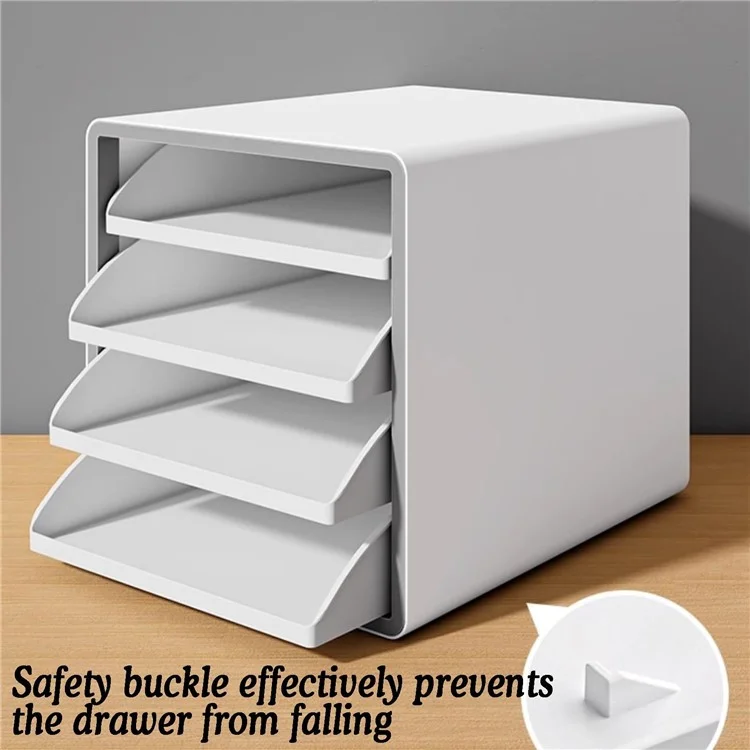 Open Style Desktop Organizer 4-Drawer Storage Box A4 File Cabinet Workstation Organizer for Office / Home