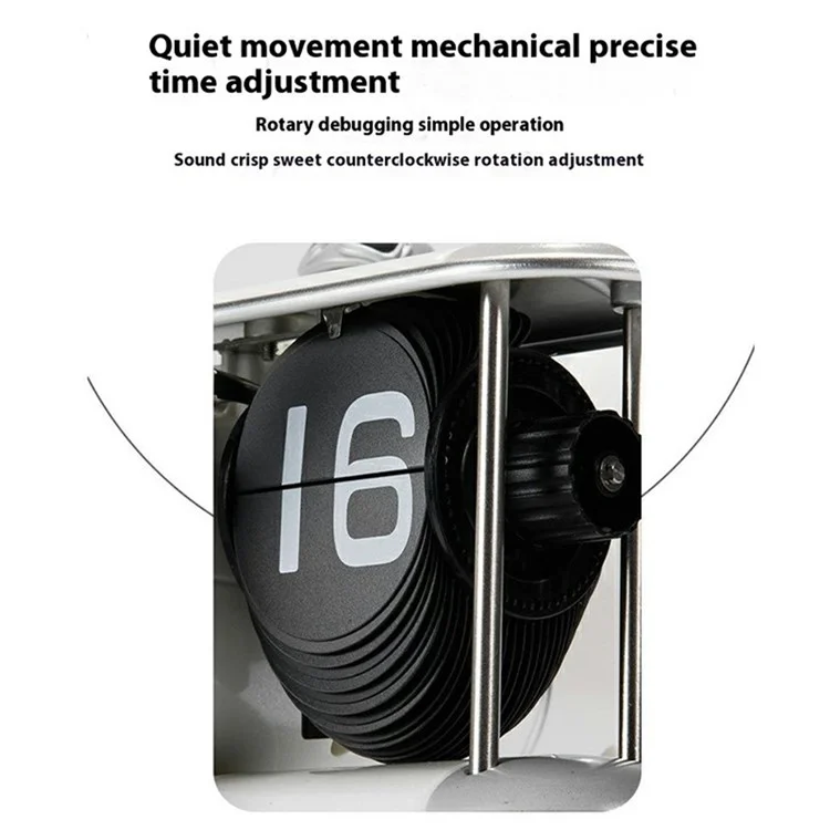 Time Flyer Relógio de Mesa Flip Clock Mecânico Automático em Formato de Aeronave - Branco