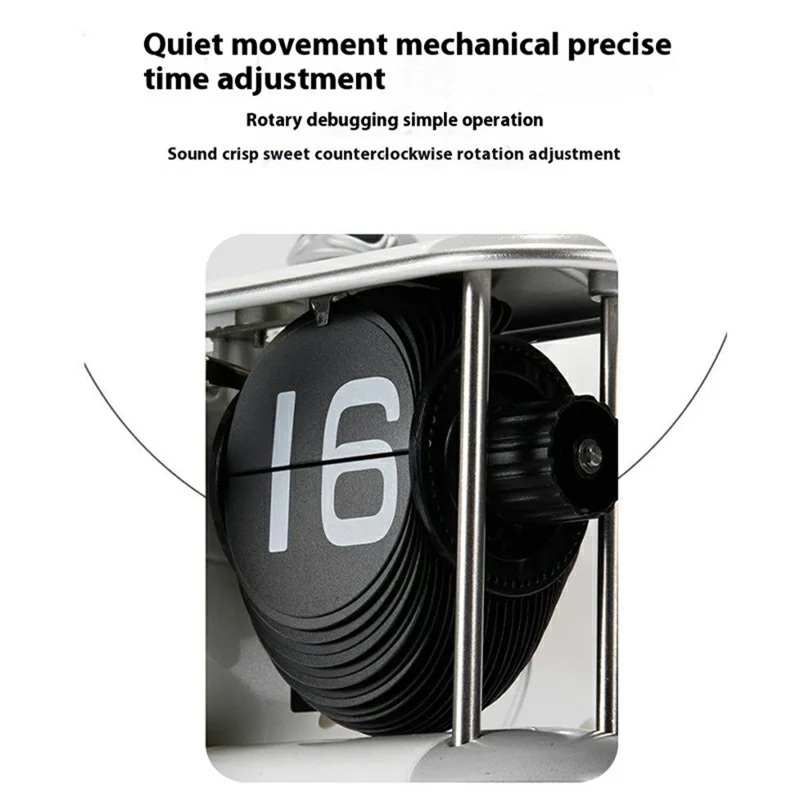 Time Flyer Flip Clock Desktop Automatic Mechanical Clock Decorative Aircraft Shaped Table Clock - Blue