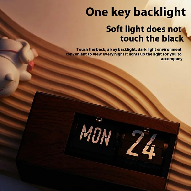 Minimalist Flip Calendar Table Clock Desktop Decor Smart Perpetual Calendar Flip Clock - Silver