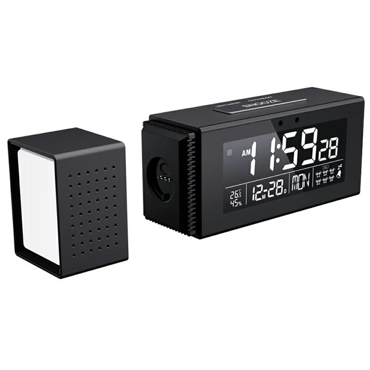 TS-P30 Sveglia radio creativa con display digitale di allerta a colori, luce e sensore di movimento a infrarossi Luce notturna a 7 colori - Nero