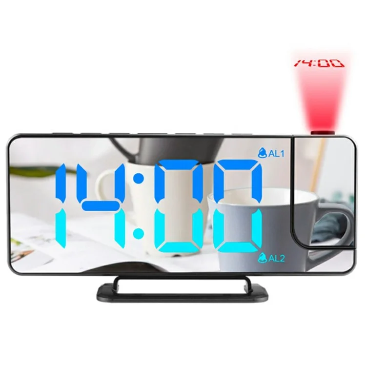 TS-9210 RGB-зеркальные проекционные часы с большим экраном, цифровой будильник, настольные электронные часы