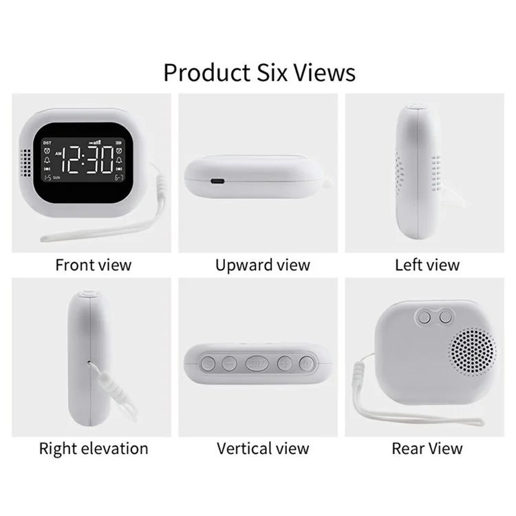 TS-BC700F Multifunction Vibrating Alarm Clock Portable FM Radio for Deaf Elderly Heavy Sleepers