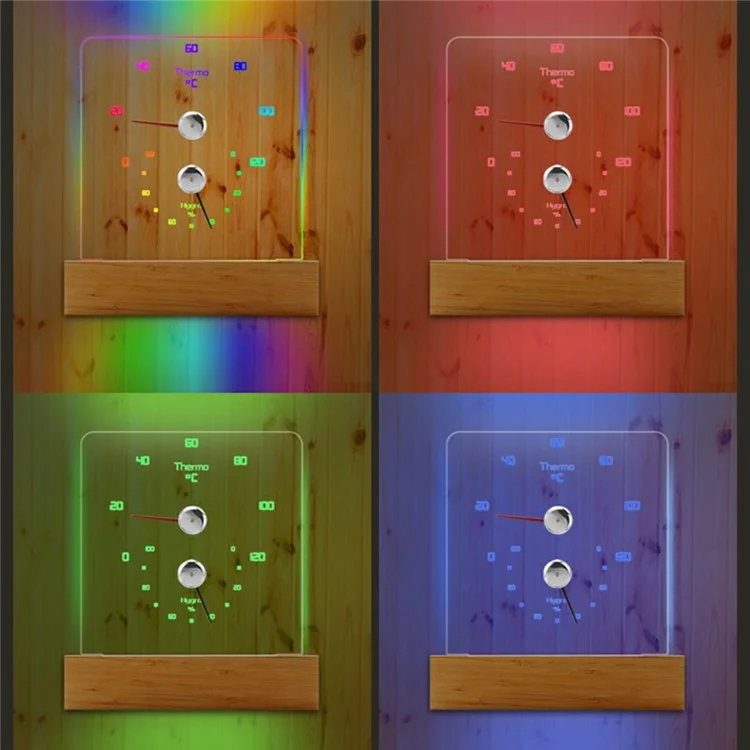 TS-JX810-RGB Термогигрометр для сауны с RGB-подсветкой, измеритель температуры и влажности для парной