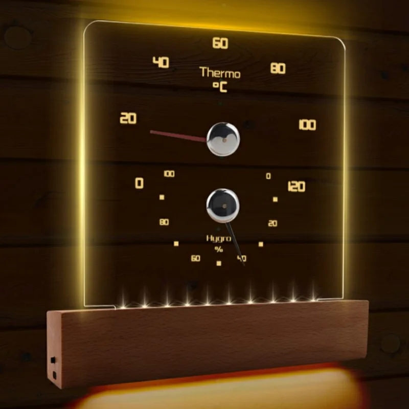 Termômetro e Higrômetro para Sauna TS-JX810 com Ponteiro Bimetálico para Medir Temperatura e Umidade em Sala de Vapor