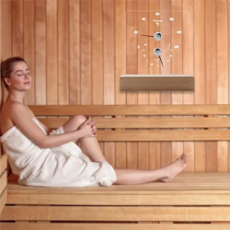 Termômetro e Higrômetro para Sauna TS-JX810 com Ponteiro Bimetálico para Medir Temperatura e Umidade em Sala de Vapor