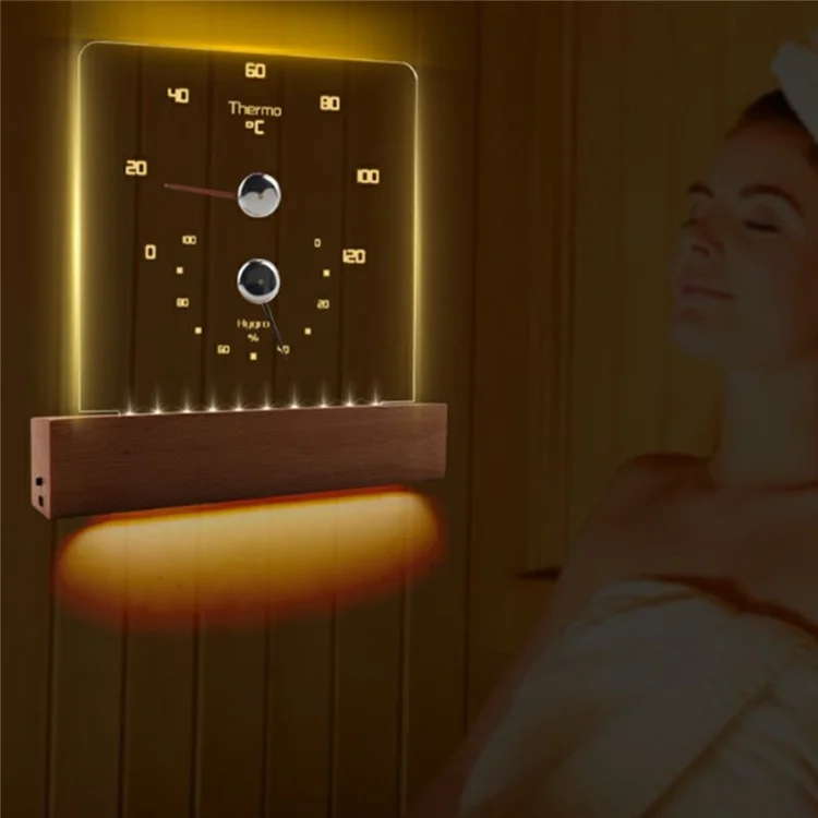 Termômetro e Higrômetro para Sauna TS-JX810 com Ponteiro Bimetálico para Medir Temperatura e Umidade em Sala de Vapor