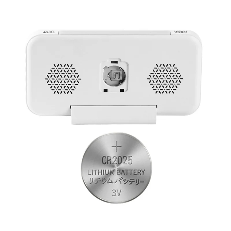 9010 RGB Digital Alarm Clock with Night Light 2 Alarms 8 Color Modes Multifunction Electronic Clock - White Case