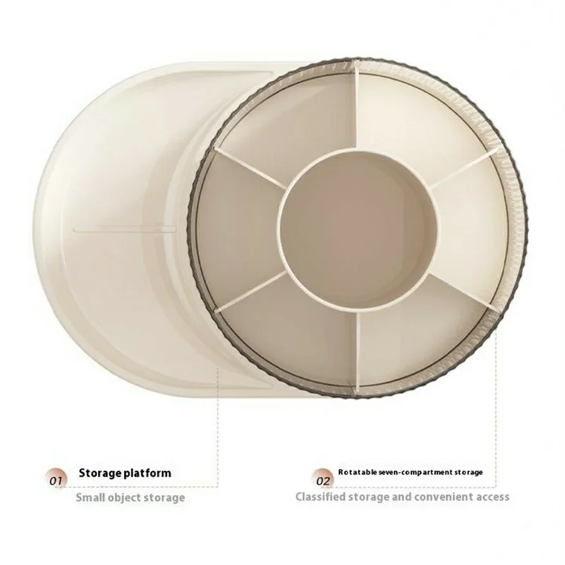 Creative Rotating Makeup Brush Holder ABS Cosmetic Jewelry Storage Box Desktop Organizer