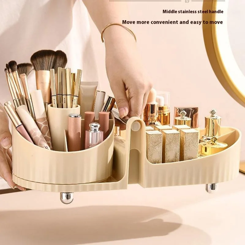 Rotating Makeup Organizer Large Capacity Cosmetic Skincare Products Desktop Storage Box