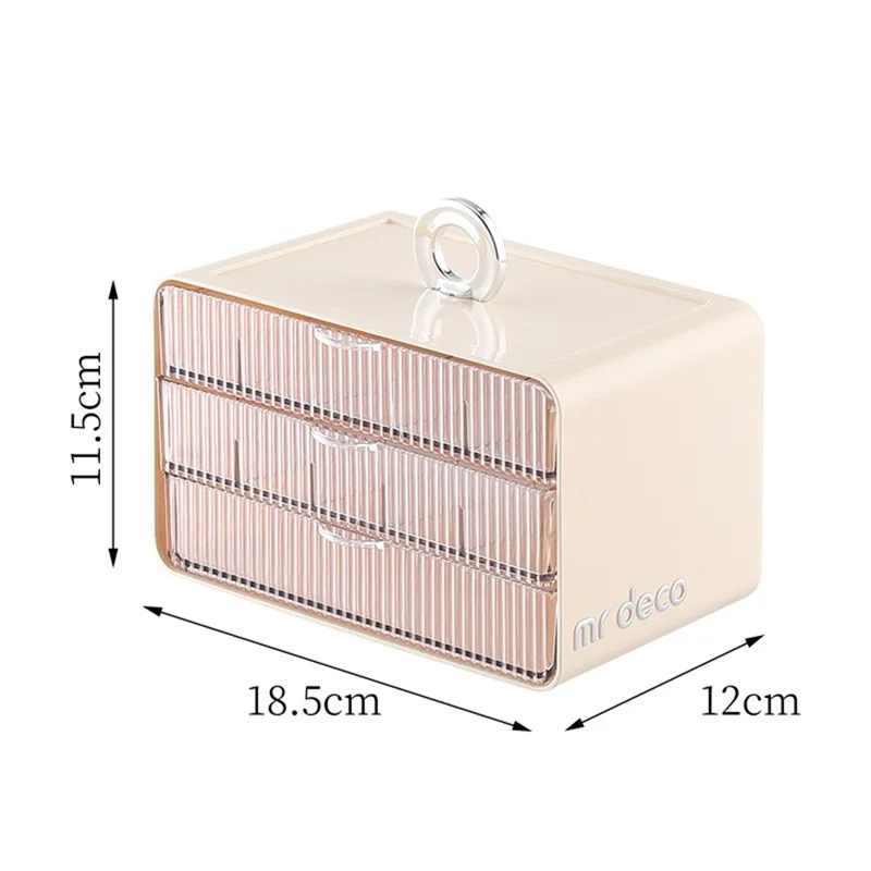 Multi-Layer Large Capacity Jewelry Box Desktop Organizer Drawer Storage Case For Necklaces Rings Accessories - White